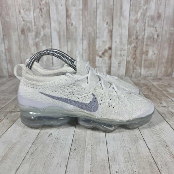 Nike Air VaporMax 2023 Flyknit White Grey Womens Running Shoes DV6840-100 - Picture 1 of 8